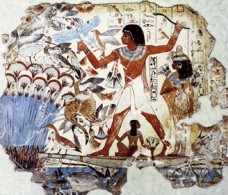 unknow artist Fowling in the Marshes,from the Tomb of Nebamun China oil painting art